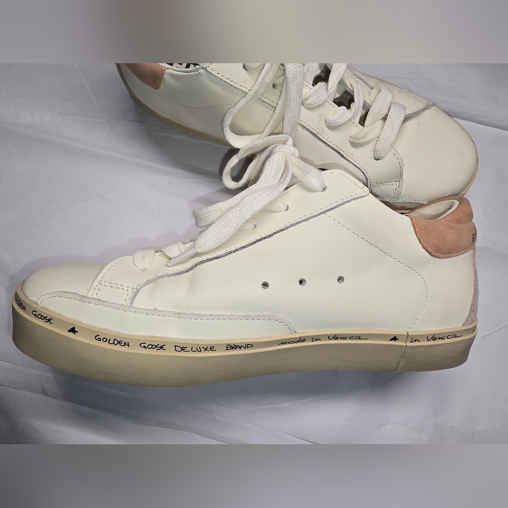 Golden Goose High Star Low Top Off White Leather Briwn Heel Pad. Size EU 38 US 8 - Picture 7 of 13